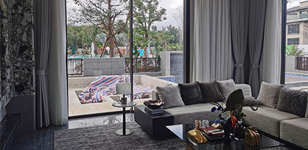 Minimalist panoramic sliding door Used in Shenzhen Villa China